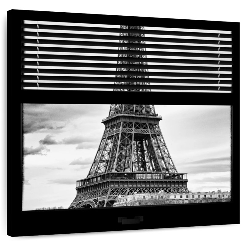 Nicci Eiffel à travers les stores, H 16 po x l 16 po