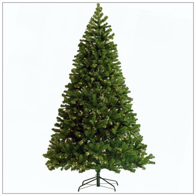 Arbre de Noël articulé artificiel pré-éclairé avec support pliable