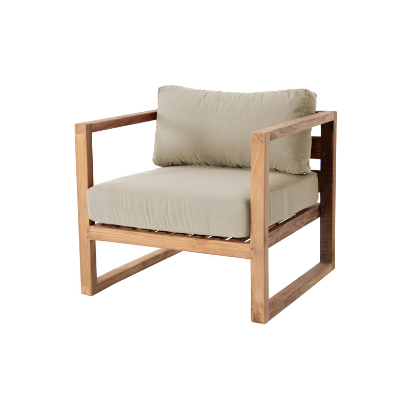 Venice Outdoor Teak Lounge Chair, Antique Beige