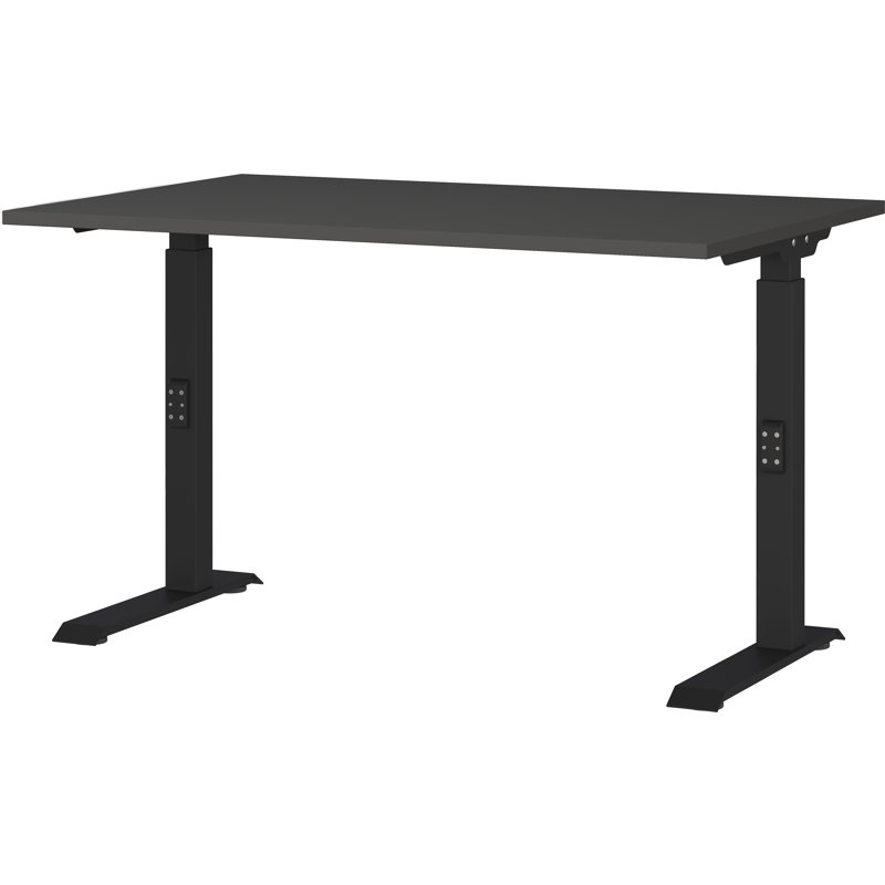 Bonares Adjustable Metal Base Desk, Black, 91cm H x 120cm W x 80cm D