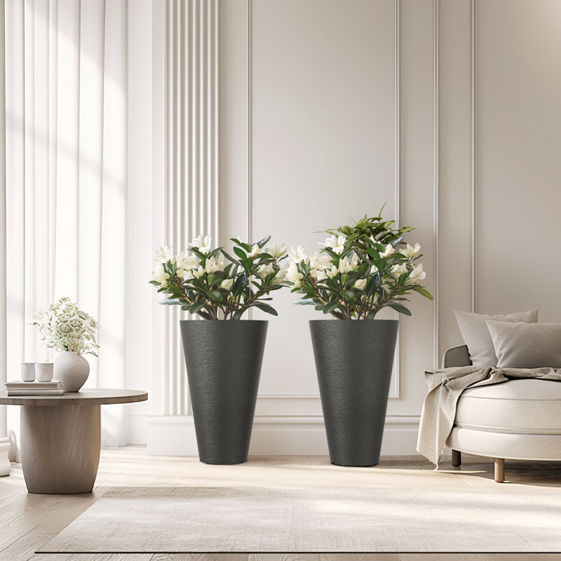 Aftina Pot Planter, 29" H x 15.7" W x 15.7" D, Black