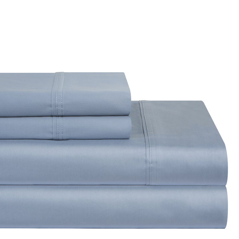 100% Cotton Sheet Set, Queen Sheet Set with 2 Pillowcases, Sky