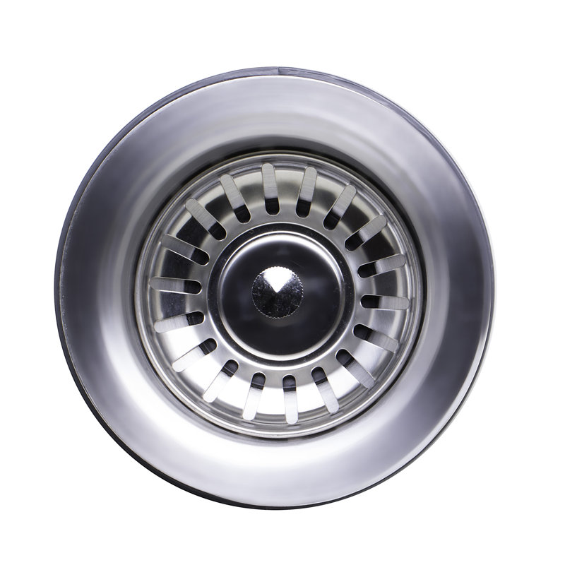 Drain d’évier de cuisine à grille 3,5", Acier inoxydable brossé