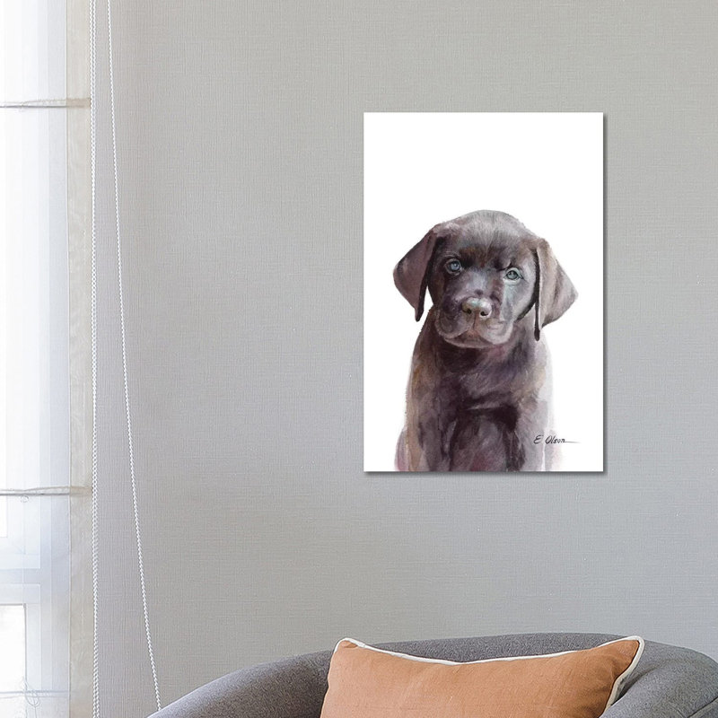 Chocolate Lab Puppy 1 Piece Wrapped Canvas Painting, 66.04 cm H x 45.72 cm W