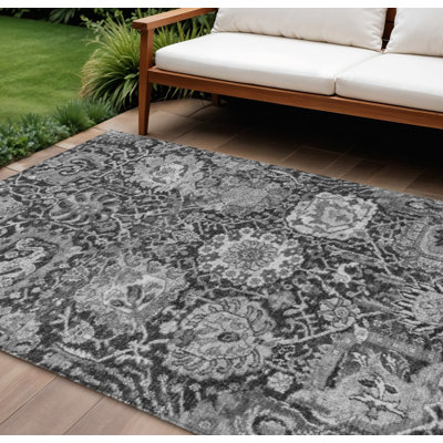 Tapis intérieur lavable 10 pi x 14 pi gris et gris cendré