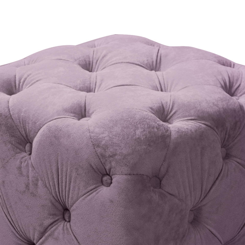 Repose-pieds rembourré en velours, Mauve
