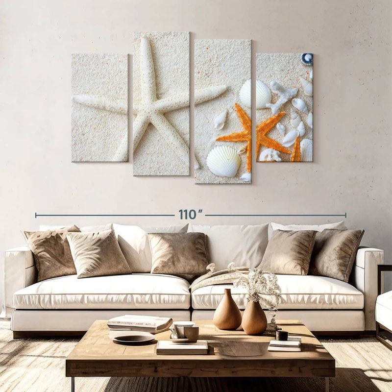 Swept ashore seashells Aletra, H 54 po x l 84 po
