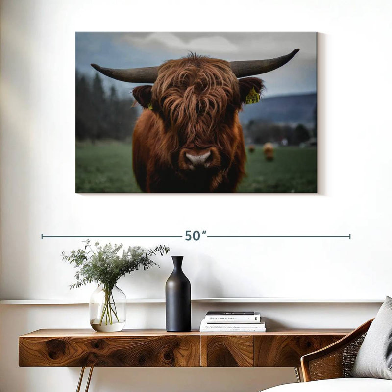 Brampt German Highland Cow, 26" H x 39" W