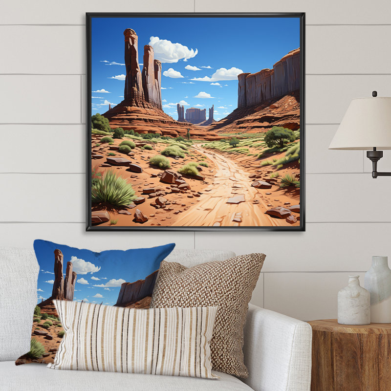 Dans le désert occidental sauvage du Nevada - Art mural occidental, H 16 po x l 16 po x P 1 po, Cadre flottant noir