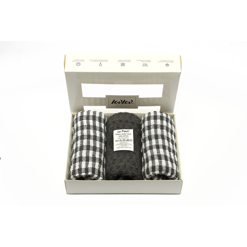 Cotton Jacquard Tea Towel Kitchen Towel, Charcoal
