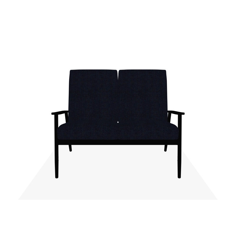 Causeuse à deux places Welles, Spectre indigo Sunbrella®, Noir