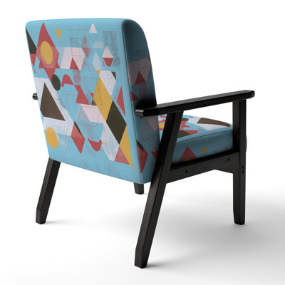 Geometric Hexagons Pattern I - Upholstered Transitional Accent Arm Chair
