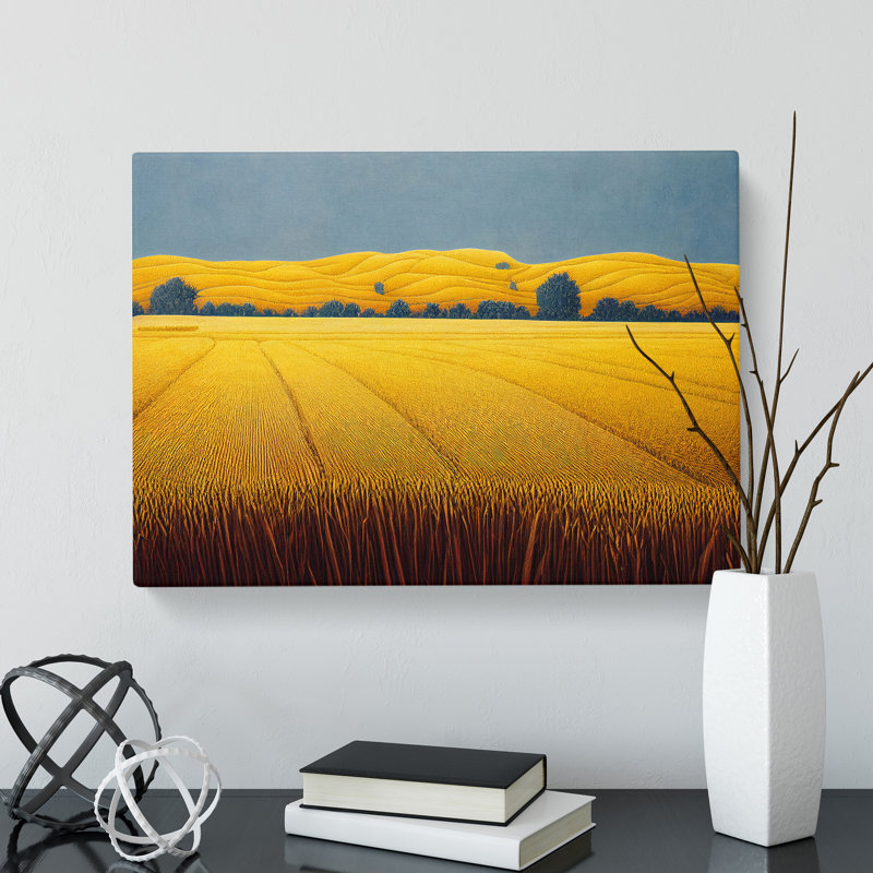 Head Turning Wheat Field - Wrapped Canvas, 40cm H x 60cm W x 3cm D