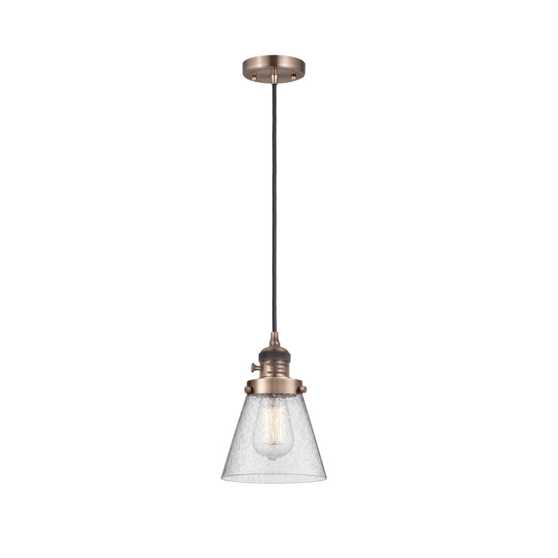 Angjelina 1 - Light Single Pendant, Antique Copper, 129.13" H x 6.25" W x 6.25" D, LED