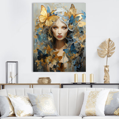Butterfly Blue And Gold Glam Woman II