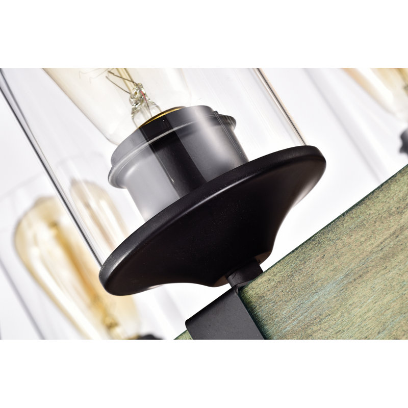 Lustre rectangulaire en bois 6 lumières Dahlia