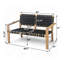 Causeuse de patio en bois d'acacia Melvin-108971823