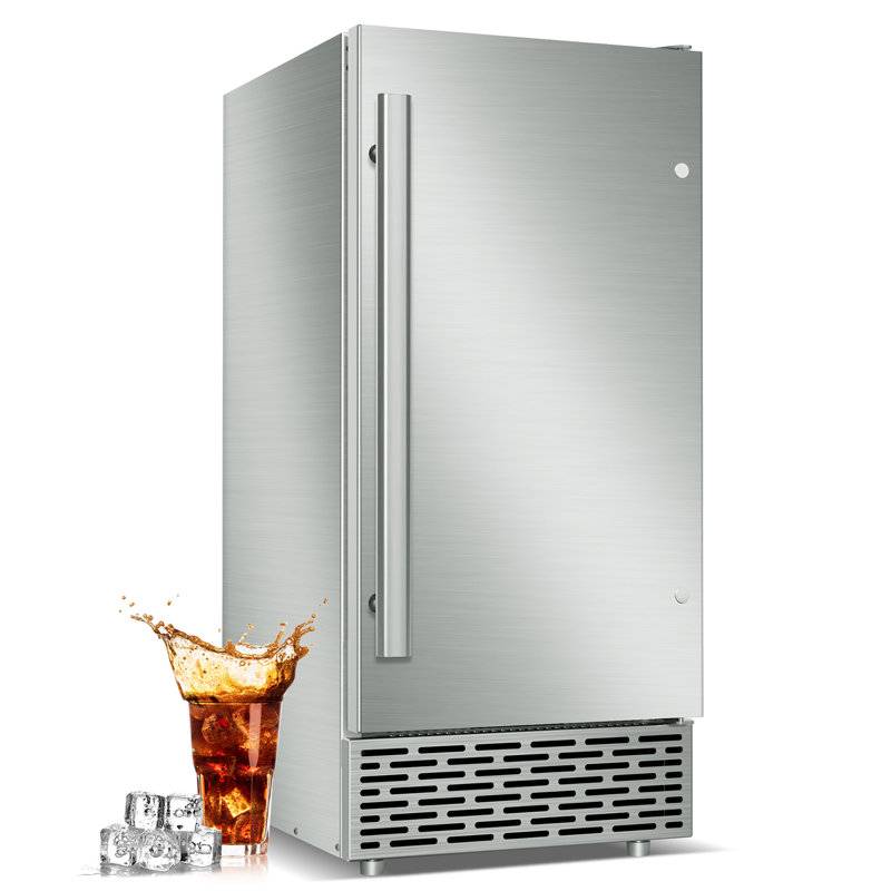 Under Counter Ice Maker Machine Commercial - 120lbs/24h With 30lbs Ice Storage Bucket & Reversible Door, Built-in Freestanding Ice Machine, Automatic Cleaning/24 Hours Timer, For Home & Commercial Use