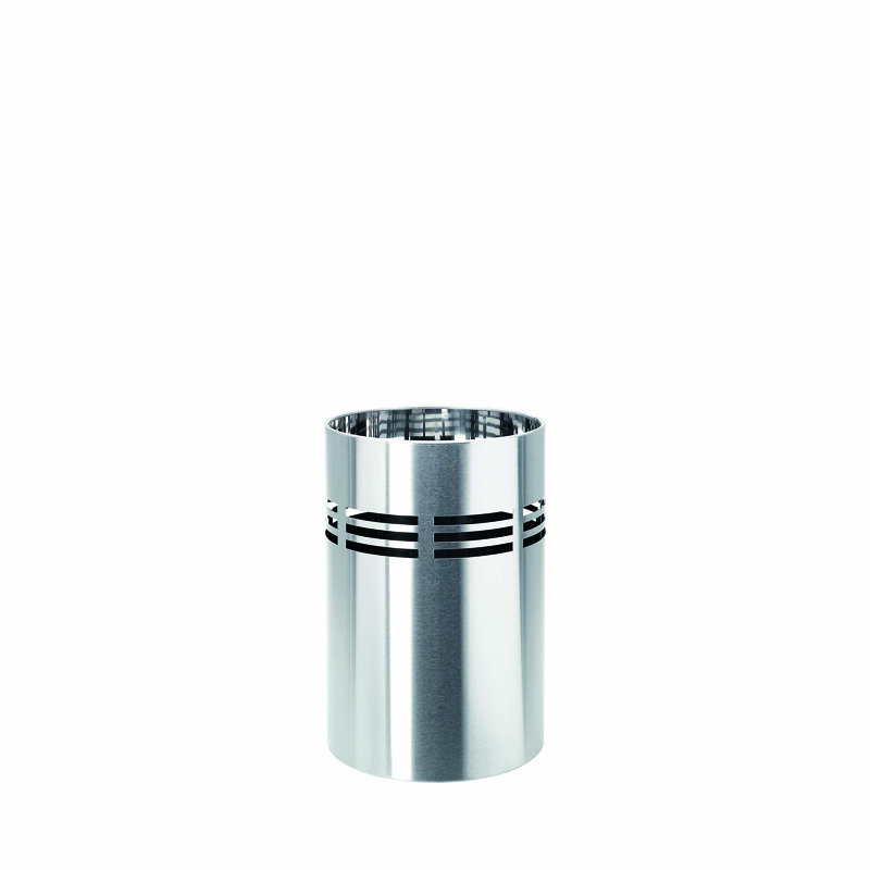 Brushed Stainless Steel Round Bathroom Trash Can - 4 Gallons