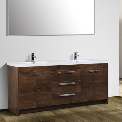 Wauconda 83"" Double Bathroom Vanity Set -  Wade LoganÂ®, 2189703FD9DB44D59B33D5007BA62DA5