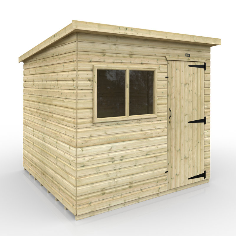 Tiger Shiplap Pent Wooden Shed, 207cm H x 234cm W x 234cm D