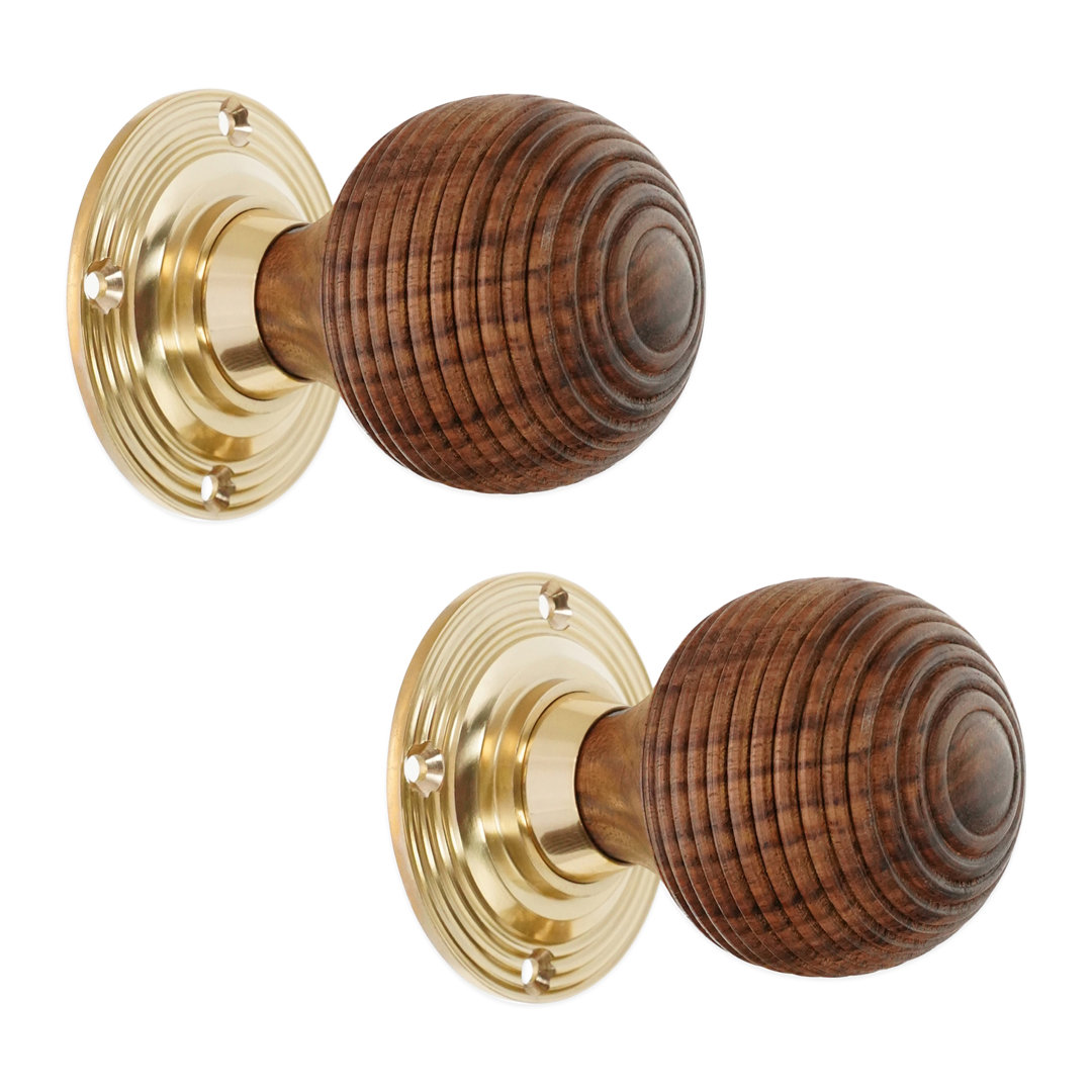 B&Q - Rosewood Beehive Rim/mortice Door Knob Polished Brass - Image 3