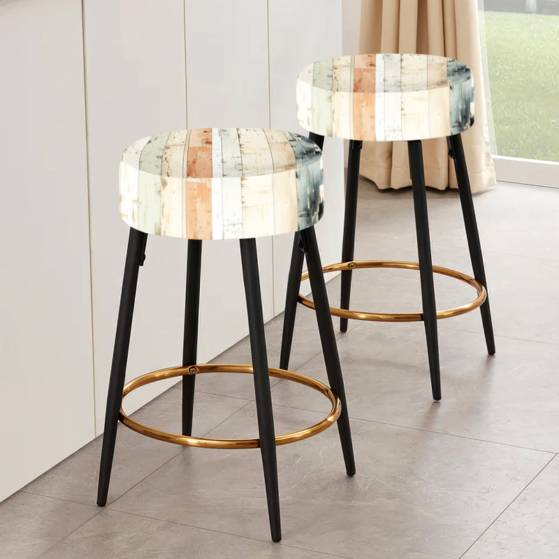 Rustic Planks Harmony - Vintage Bar Stools Set Of 2