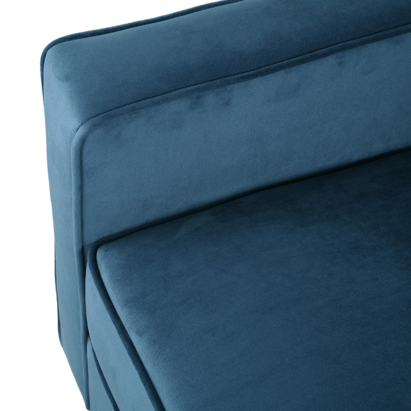 Fauteuil club en velours bleu, Blue
