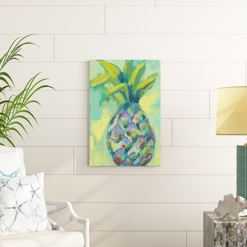 «Vibrant Pineapple I», peinture sur toile, H 30 po x l 20 po