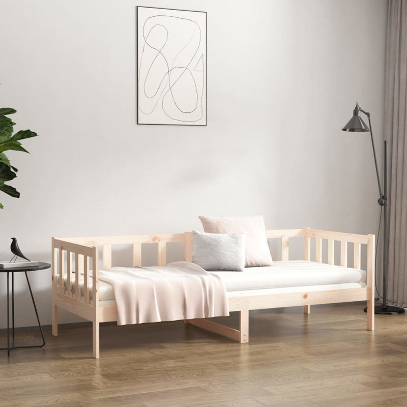 Day Bed Solid Wood Pine, Brown, 85.5 x 203.5cm