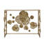 Console 39,5 "x 12" x 30,5 "dorée avec plateau en verre miroir, table d'entrée moderne pour vestibule de vestibule de salon