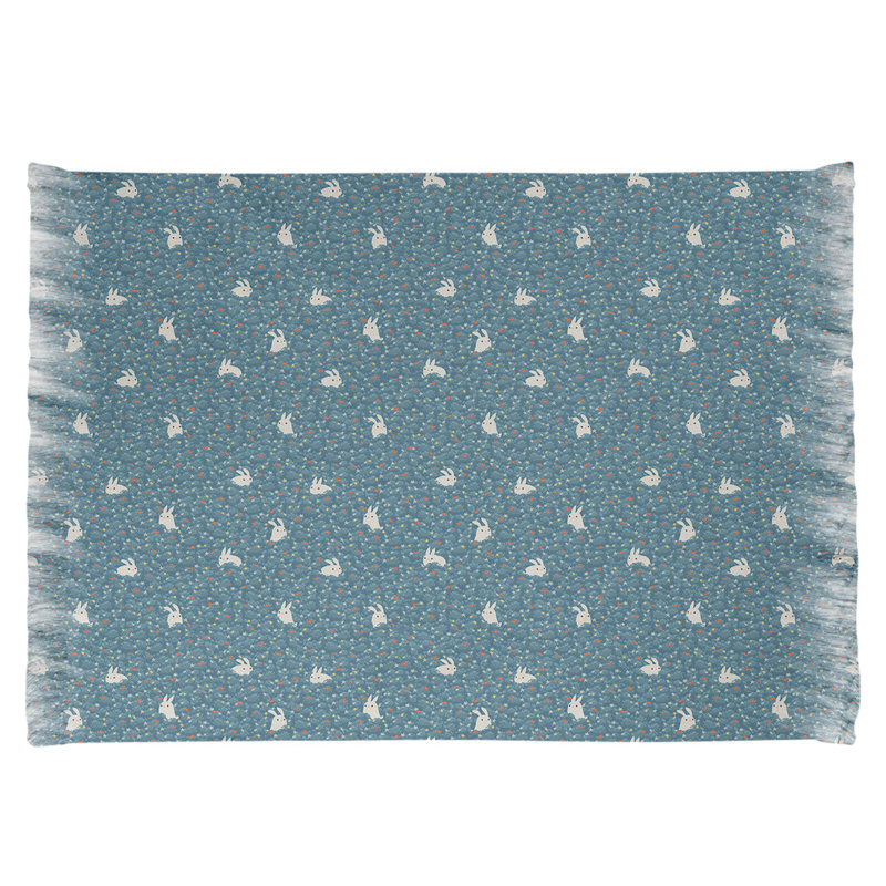 Tapis bleu à motif de lapin Mcguigan, Oui