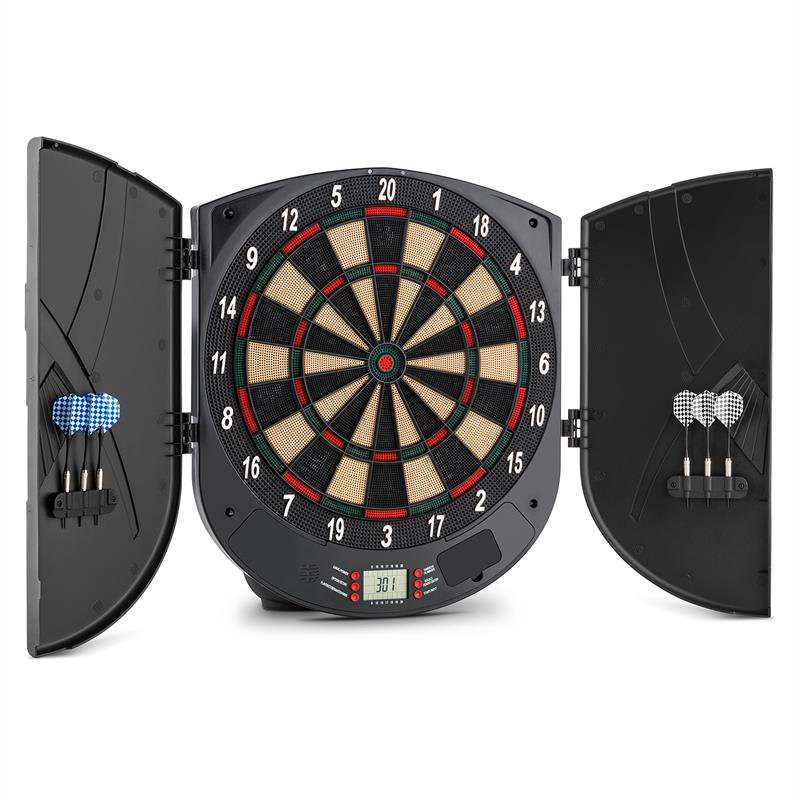 OneConcept Electronic Dartboard And Cabinet Set