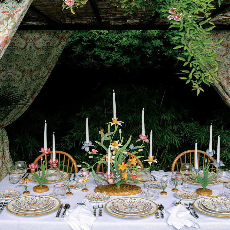 Meadow Walk 25" Bouquet Centerpiece Candelabra - Multi