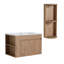 Meuble-lavabo mural 30 po avec lavabo et support de rangement, portes à fermeture en douceur