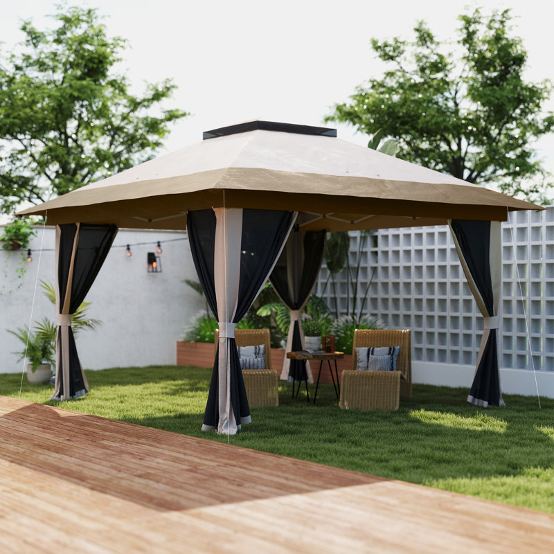 Cassy 3.6 x 3.6m Pop Up Gazebo UPF50+ Height Adjustable, Beige