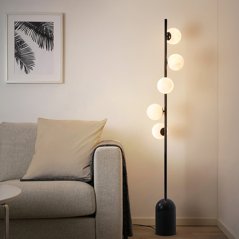 Lampe sur pied en fer forgé Modern, Noir