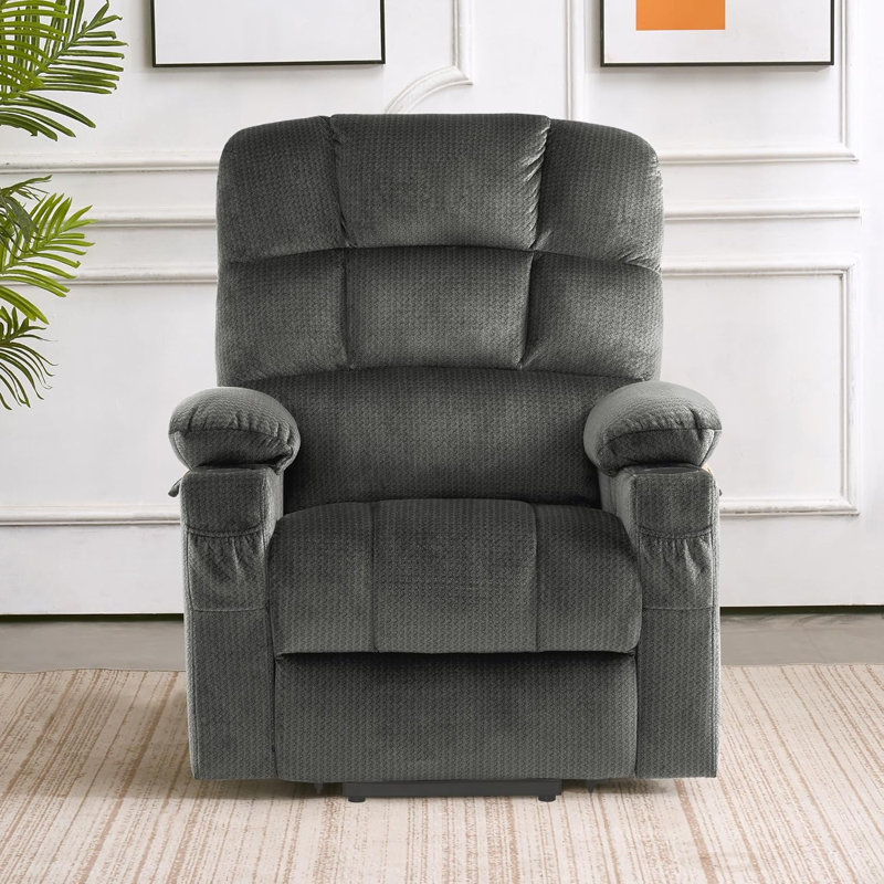 Fauteuil inclinable électrique Nihat Lay, 100 % polyester gris