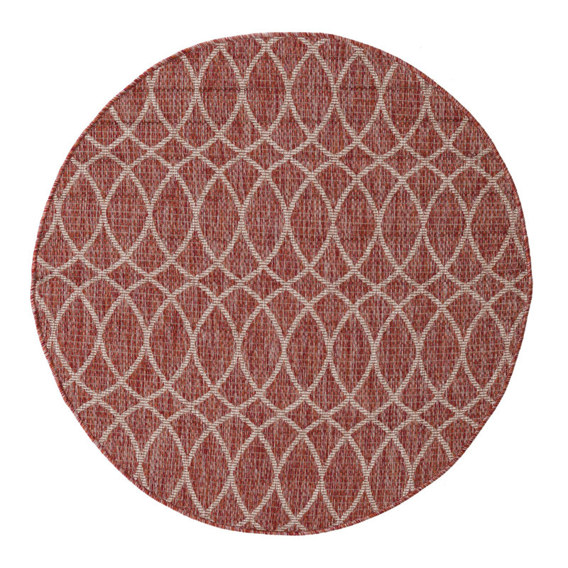 Tapis rouille intérieur / extérieur rouille rouille, Rond 4 pi