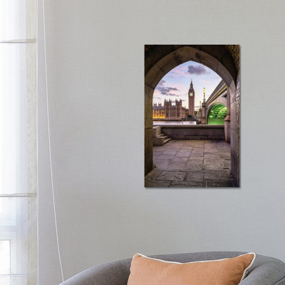 Big Ben And Westminster Bridge At Sunset, London, Great Britain by Jan Becke - No Frame Gallery-Wrapped Canvas Giclée on Canvas