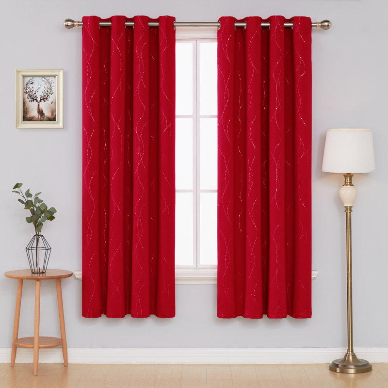 Cohmer Room Darkening Curtain Pair, Red, 42" W x 108" L