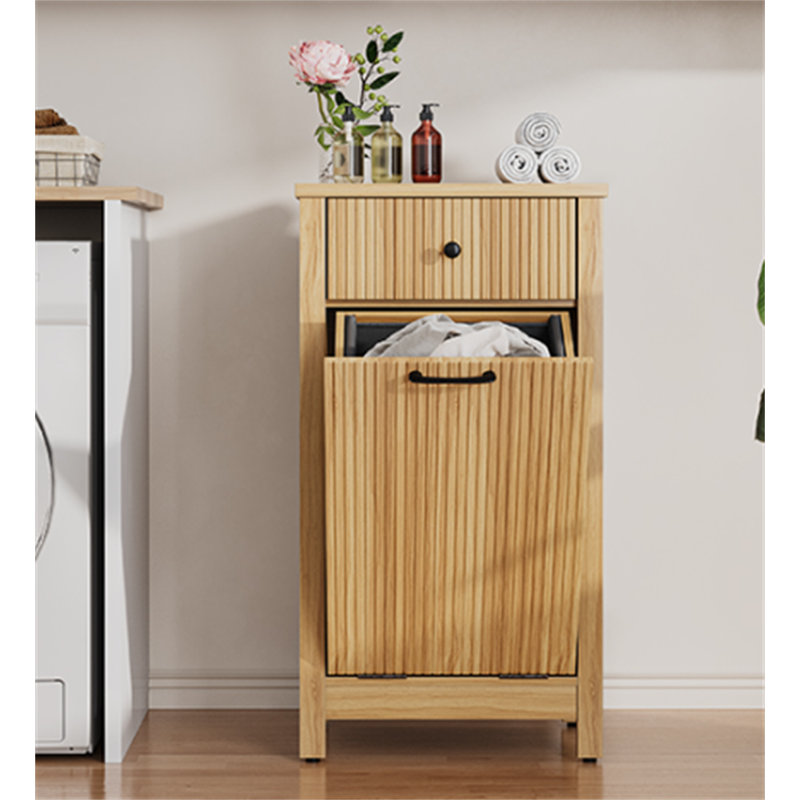 Tilted Laundry Basket Cabinet