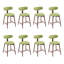 Tabourets de bar pivotants en bois à dossier incurvé rembourré (ensemble de 8)-158895495