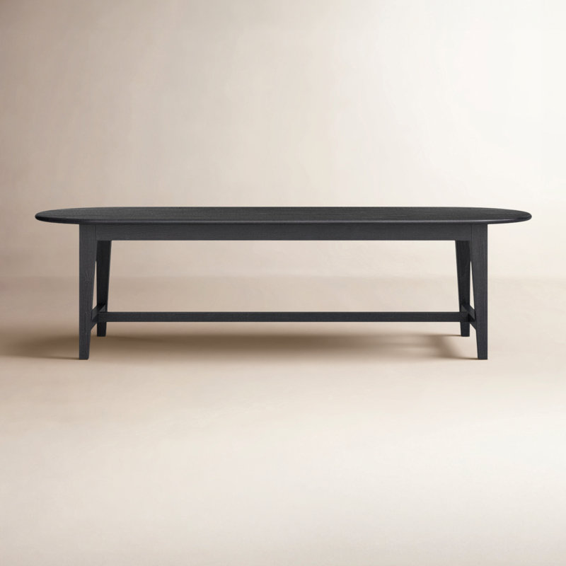 Alfie Dining Table 87"-Black Pine, Honey Pine, 30" H x 110.25" L x 35.5" W