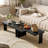 Coffee Table Set, Rectangle Coffee Table With Splicing Design-1313819180