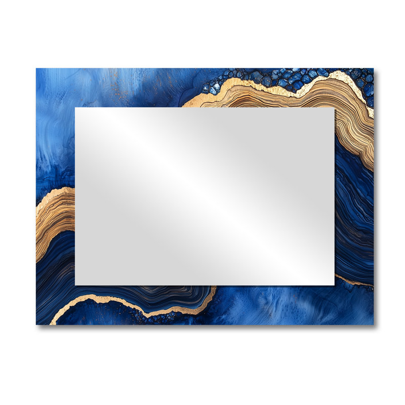 Crystal Mysteries Of Aqua Wood Slice II - miroir à cristaux pour décoration murale - imprimé sur métal, 30 po x 40 po