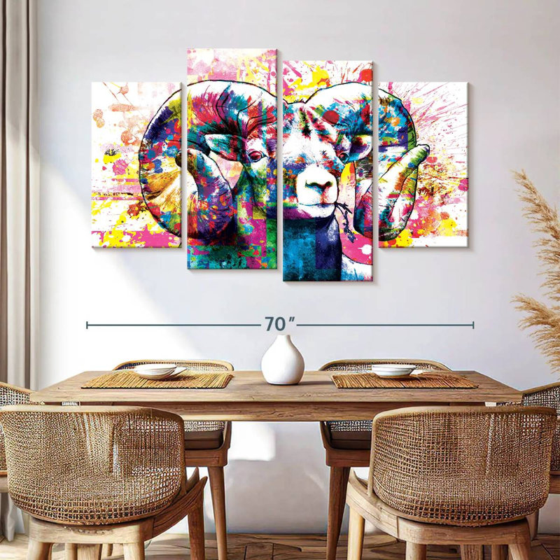 Brampt Ram Paint Splash, 42" H x 68" W