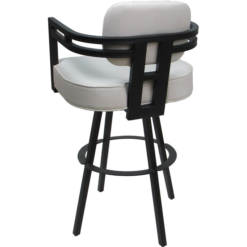 Vinyle blanc - gris - assise 30 po, Gris, Vinyle blanc