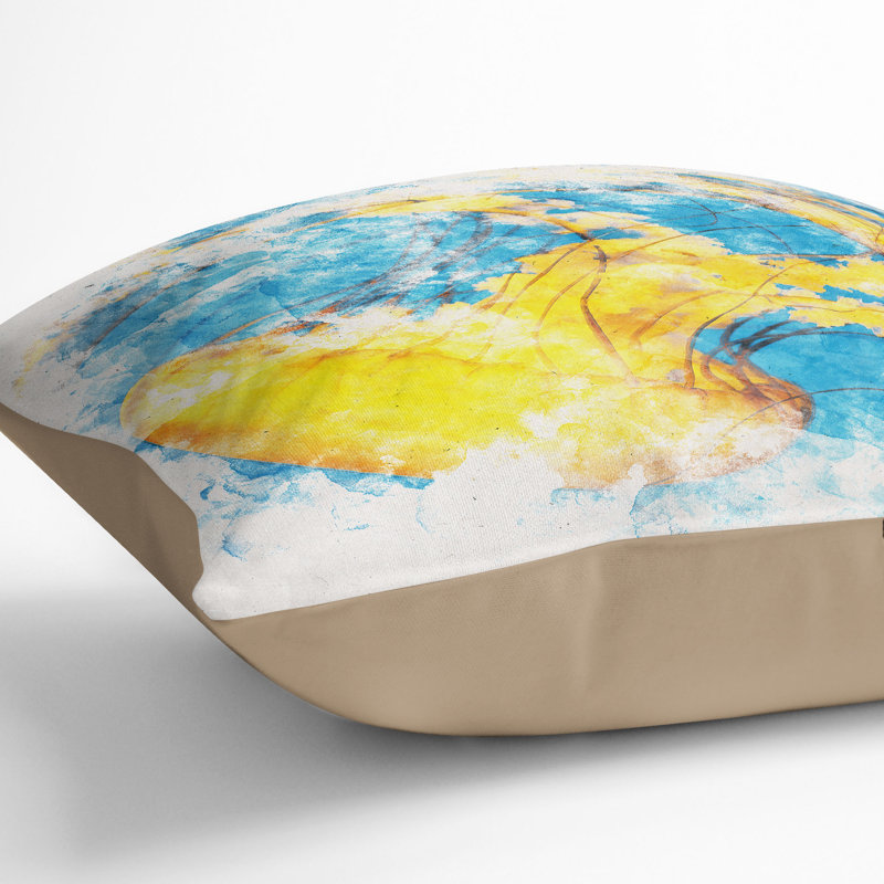 Jellyfish Cushion with Filling, Stone, 40cm H x 40cm W x 15cm D