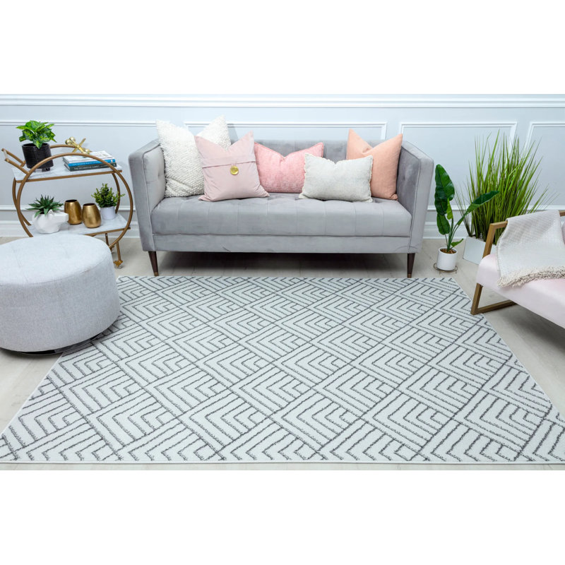 Tapis blanc Aneeya, Rectangle 8 pi 3 po x 10 pi 0 po